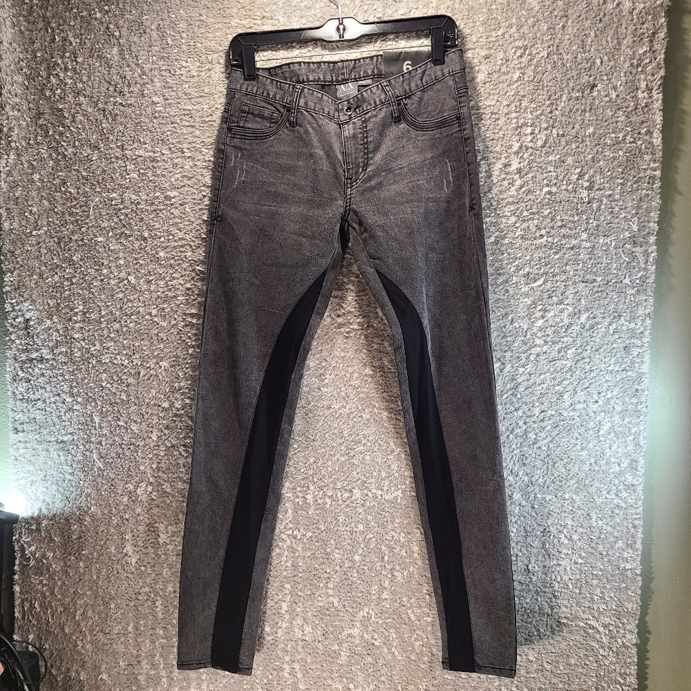 A/X Armani Exchange Womens 6 Skinny Jeans Denim J22 LEGGING Gray Black NWT